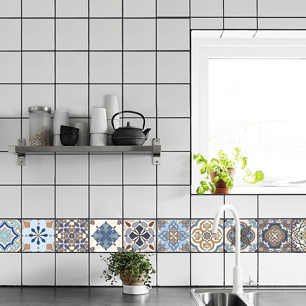 10pcs Hard Tile Tile Stairs Sticker 3d Wall Wall Sticker Waterproof Tile Sticker Oilproof Cabinet Sticker