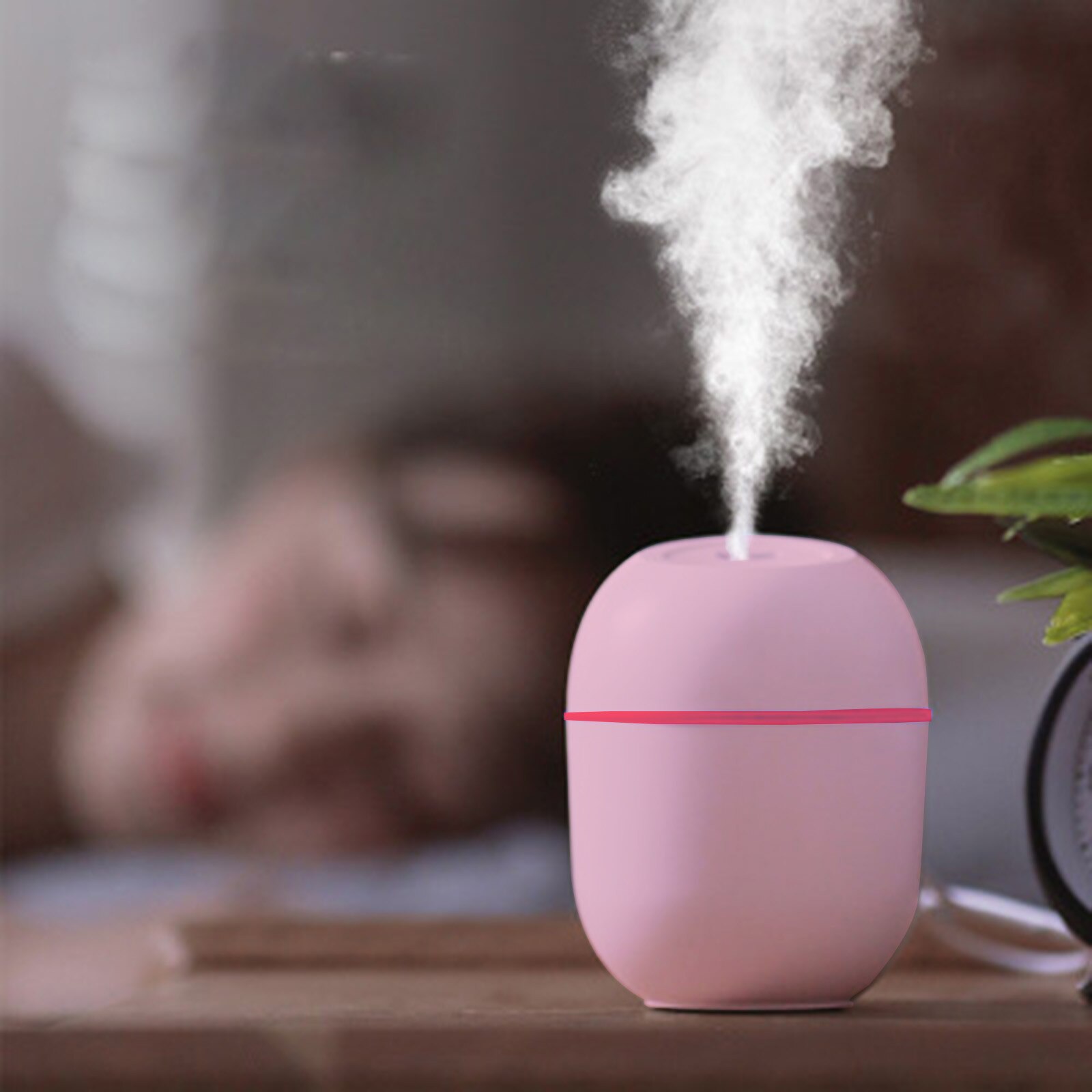 Humidificador de aire eléctrico de 220ml, difusor de aceites esenciales, lámpara Led de noche con Usb, para hogar, Balneario, coche, vaporizador de aromaterapia, 25 #: Pink