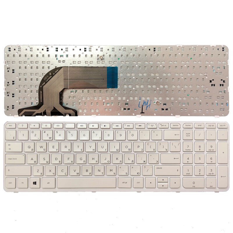 Clavier d'ordinateur portable russe pour HP pavillon 15-N 15-E 15E 15N 15T 15 t-n 15-N000 N100 N200 15-E000 15-E100 RU avec cadre NSK-CN6SC: white