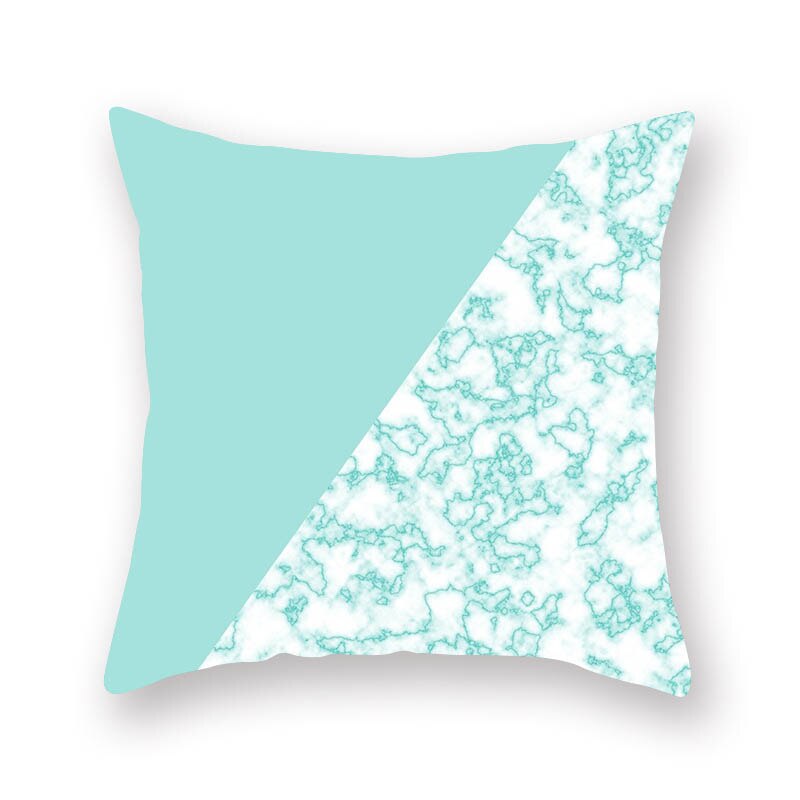 Housse de coussin, motif géométrique, 1 pièce, couleur verte, 45x45cm, Texture marbrée, décoration pour canapé taie d'oreiller: 8
