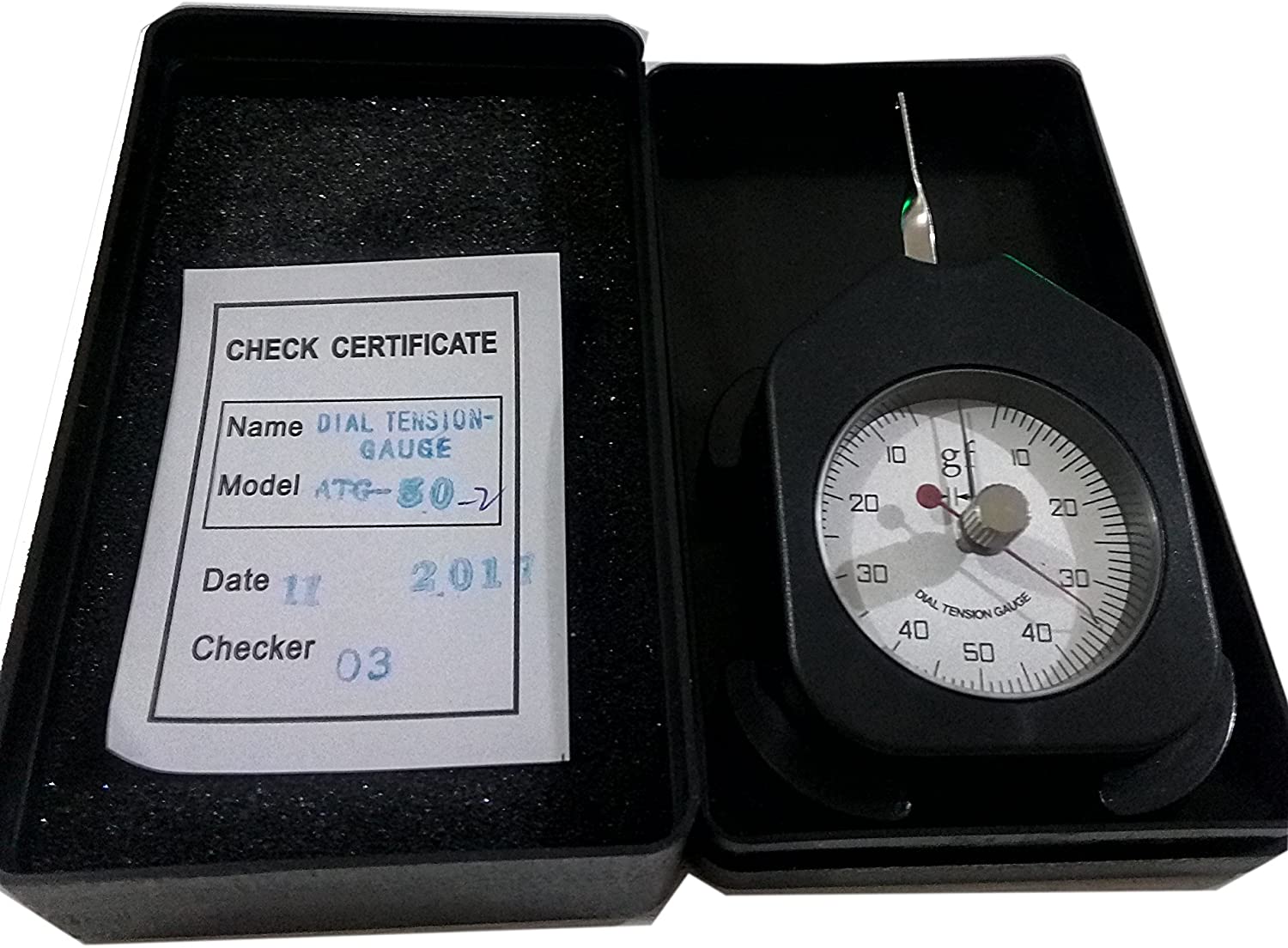 Dial Spanning Meter Gauge Tensiometer Gram Force Meter Met Enkele Pointer 50G Dubbele Naald Gram Gauge Zwart