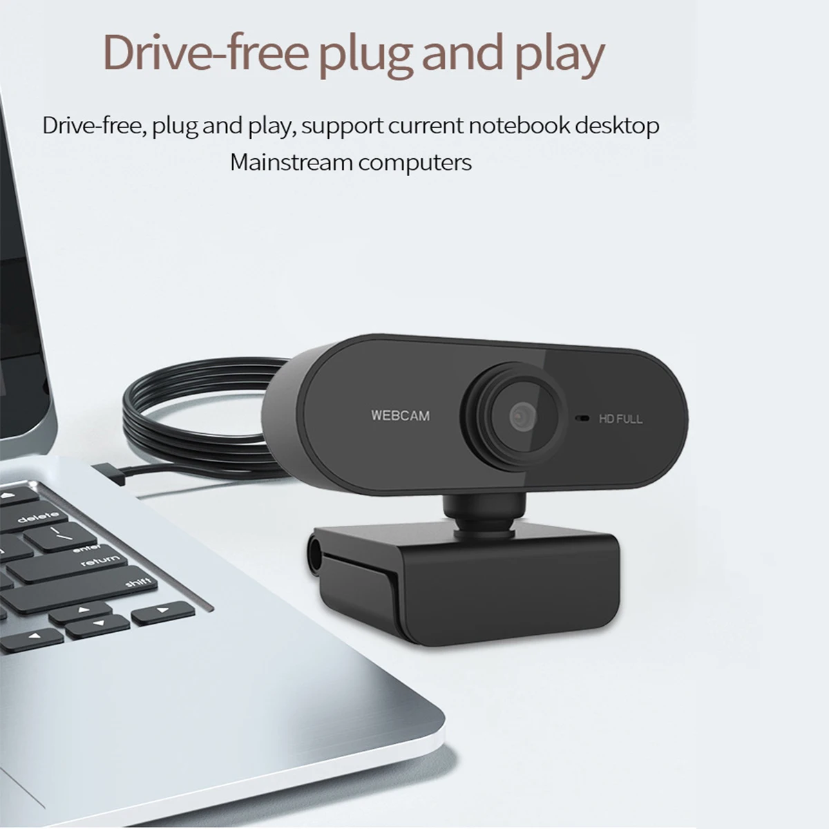 Webcam para computador com 1080p câmeras usb hd e suporte para microfone, ideal para desktops e laptops, perfeita para videoconferências ao vivo.