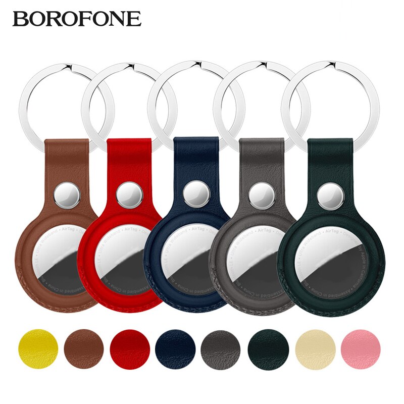 BOROFONE – housse de Protection en cuir pour étiquettes aériennes Apple, étui de luxe, antichoc, pour localisateur et traqueur