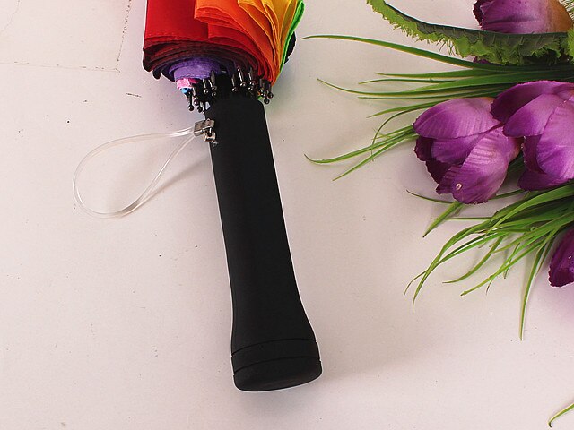 Paraplu 24K Regenboog Paraplu Regen Vrouwen en Mannen Non-automatische Lange handle Paraplu Guarda Chuva Paraguas paraplu