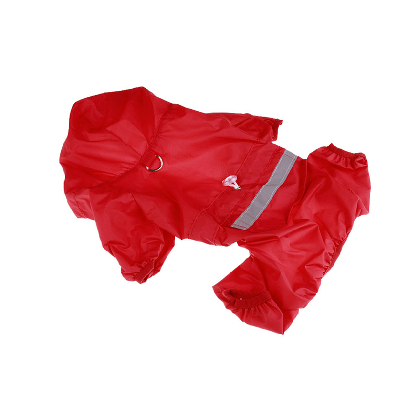 Casual cão de estimação casaco de chuva filhote de cachorro roupas gato capa de chuva jaqueta impermeável ao ar livre capuz vestuário macacão suprimentos para animais de estimação chien: XXL / Vermelho