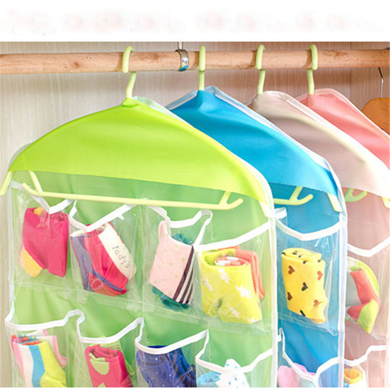 16 taskua läpinäkyvä riippukassi sukat rintaliivit sisällä ripustin henkari säilytyspäällikkö säilytyspussi riippusäilytys