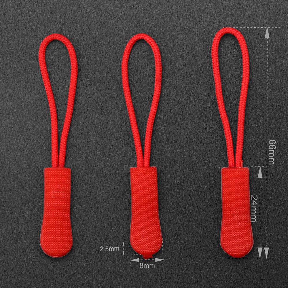 20Pcs Zipper Pull Puller End Fit Rope Plastic Zipper Rope DIY Bag Clothes Sewing Accessories