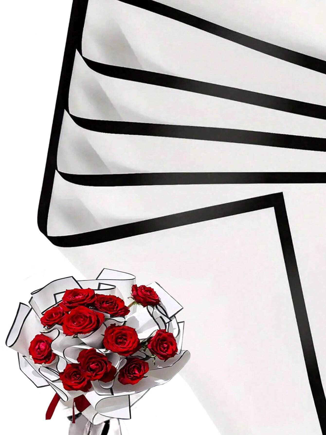 20 stuks bloem inpakpapier gouden rand roos Koreaanse stijl half transparant geschenkverpakking bloemist boeket inpakmateriaal: Licht Groen