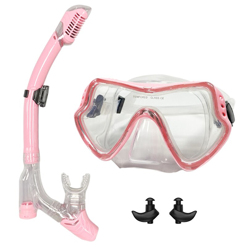QYQ Tauchmaske, professionelle Schnorchel-Tauchmaske und Schnorchelbrille, Brille, Tauchen, Schwimmen, leichtes Atemschlauch-einstellen, Schnorchelmaske: Orange