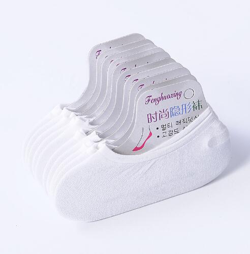 Candy-kleurige Magic Sokken Kids Verborgen Fluwelen Antislip No-Show Sok Volwassen Kinderen Siliconen Zomer meisje Ankle Verborgen Sokken: White 10pair