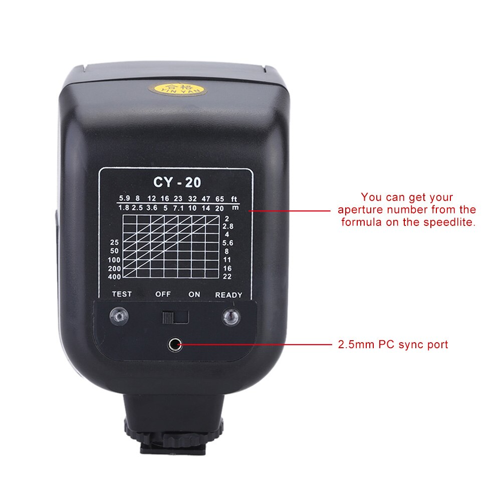 YinYan CY-20 Flitsschoen Sync Port 5600K Mini Univ... – Grandado