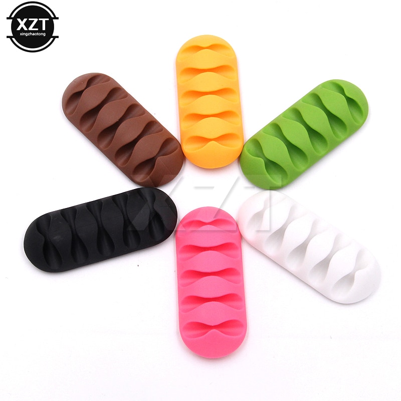 1 stuk kabelopwinder oortelefoon desktop kabel organizer kabelopberger siliconen oplaadkabel kleurrijk
