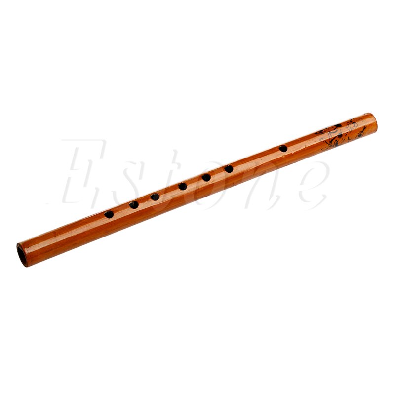 Chinese Traditional 6 Hole Bamboo Flute Clarinet Student Musical Instrument Wood Color Free