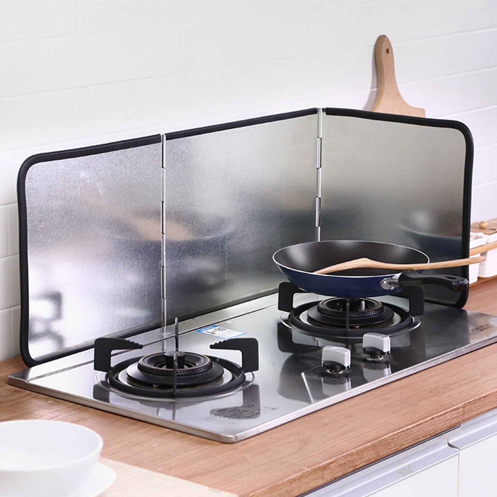 Kitchen Oil Splash Protection Screen Cover Gas Anti Splatter Shield Guard Frying Pan Oil Stove Splash Proof Baffle Tool