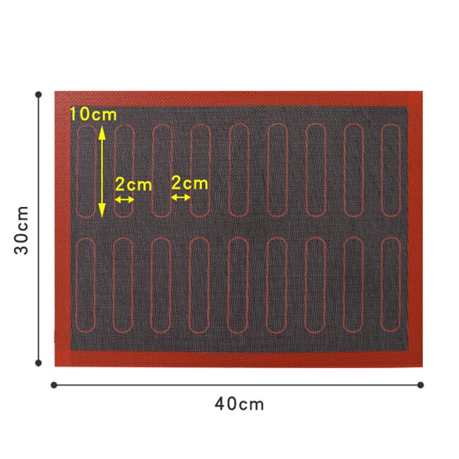 Silicone Macaron Bakken Mat - Non Stick Silicon Liner Voor Bakken Pannen &amp; Rolling-Bitterkoekje/Gebak/Cookie maken-Professionele: Red Stripe