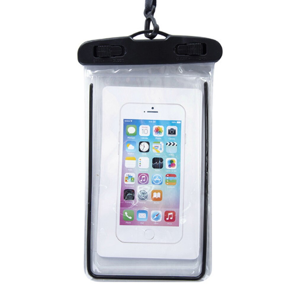 Zwemmen waterdichte tas met lichtgevende onderwater tas mobiele telefoon geval voor alle modellen 3.5 inch-6 inch: zwarte kleur