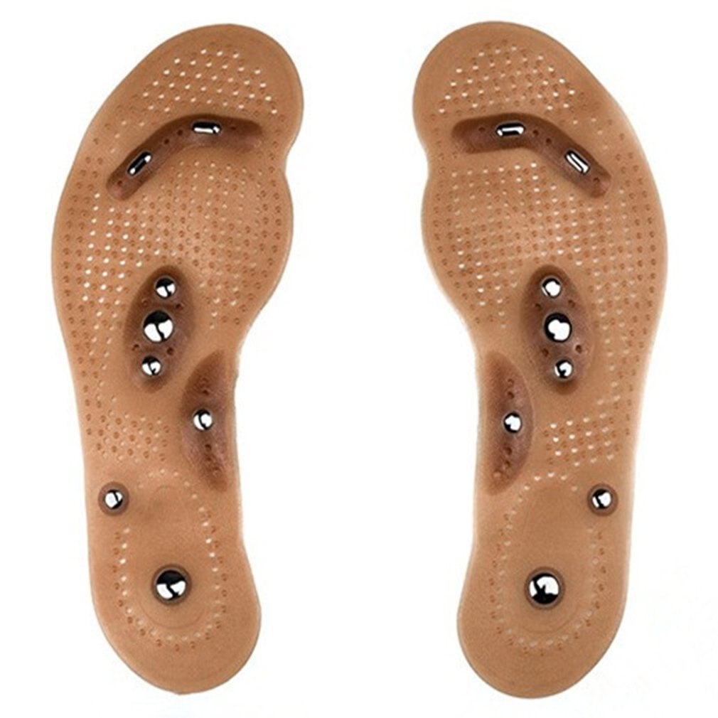 Magnetische Therapie Abnehmen Einlegesohlen für Gewicht Verlust Fuß Massage Gesundheit Pflege Schuhe Matte Pad Akupunktur Massieren Einlegesohle Sohle: brown 35-40