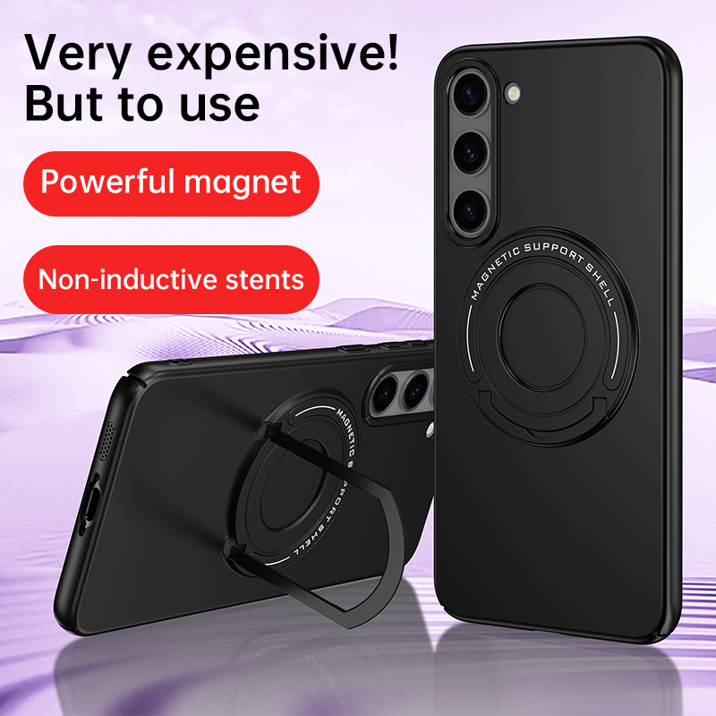 Ultra Thin Hidden Stand Hard Case For Samsung Galaxy S25 Ultra S24 S23 Plus 5G Kick Stand Magnetic Cover For Magsfae Car Charger