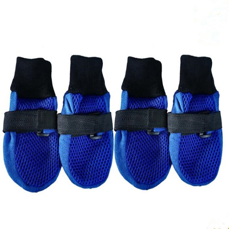 Breathable Big Dog Shoes Summer Large Pet Walking Boots Soft Net Sneakers For Bulldog Golden Retriever Husky(S/M/L/XL/XXL): Blue / S