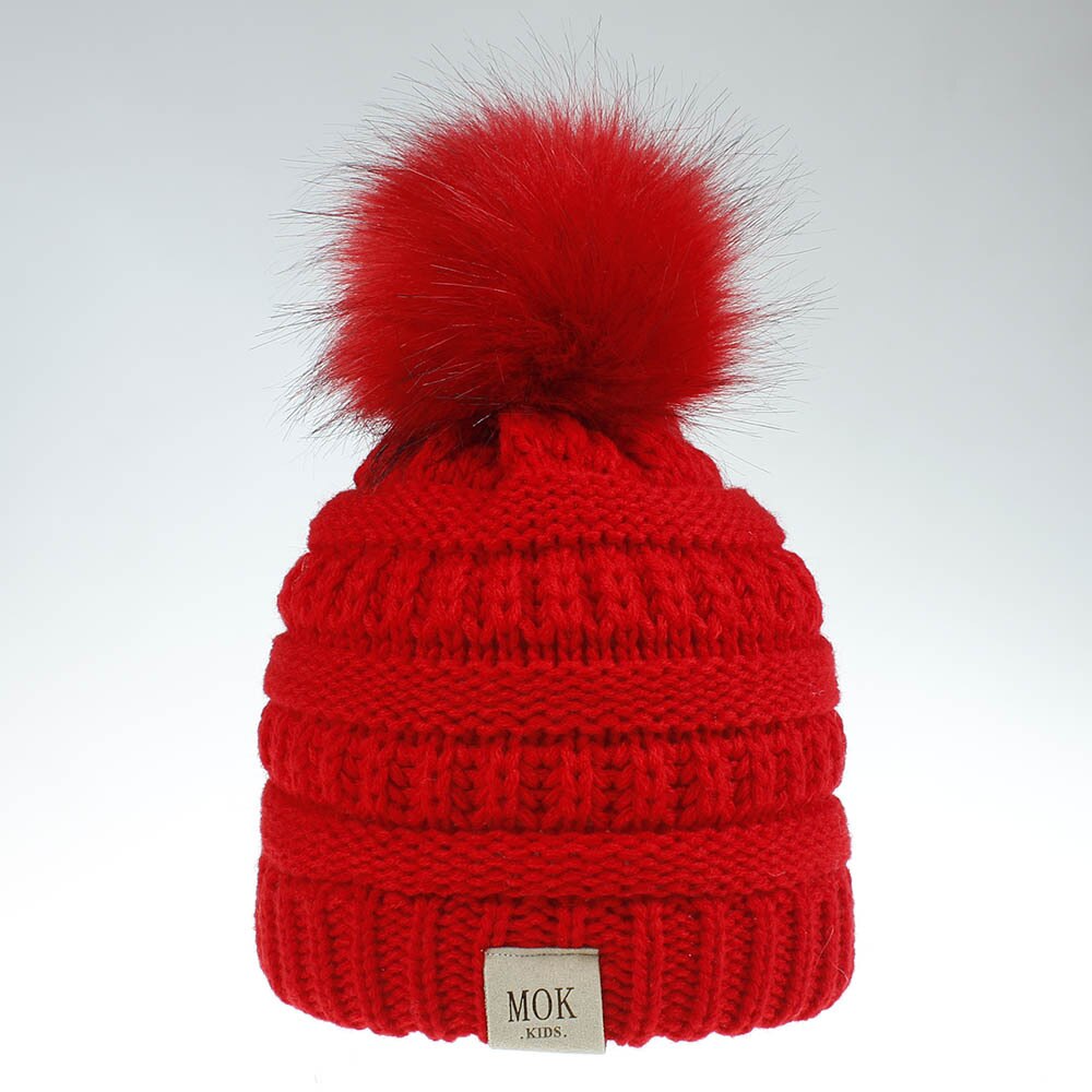Chapeau en laine tricoté pour garçons et filles, modèle d&#39;hiver , joli grand chapeau boule de cheveux, 7 couleurs, accessoires photo, chapeau pour -né,: 1