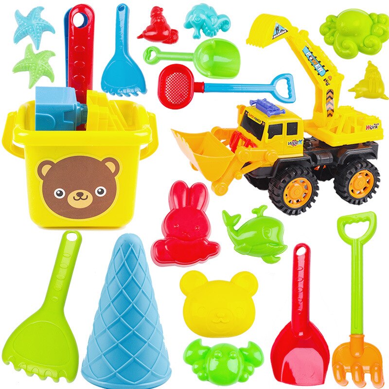 Beach toys for children sand set sand bucket game sea sand rake shovel summer mold baby bath toy outdoor toy