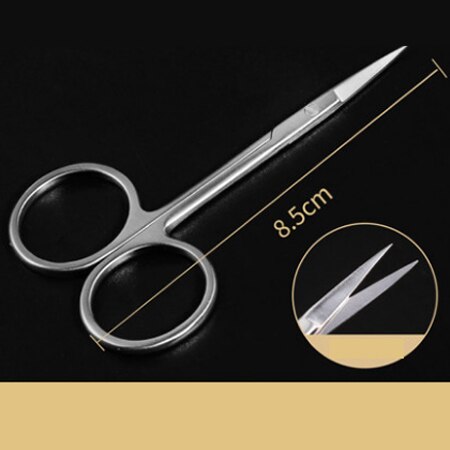 Double Eyelid Scissors with Gold Handle Microscopic Instruments 8.5cm Conjunctival Scissors Express Eye Tools Corneal Scissors: Brown
