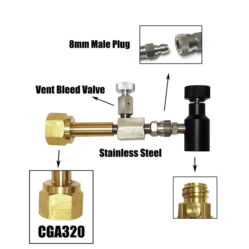 Neue sodastream sodacrub zylinder CO2 füllung Bahnhof stecker für auf/aus-Verbinder und w 21,8-14 (Lärm 477) oder cga320 stecker: CGA320 Nein Instrument