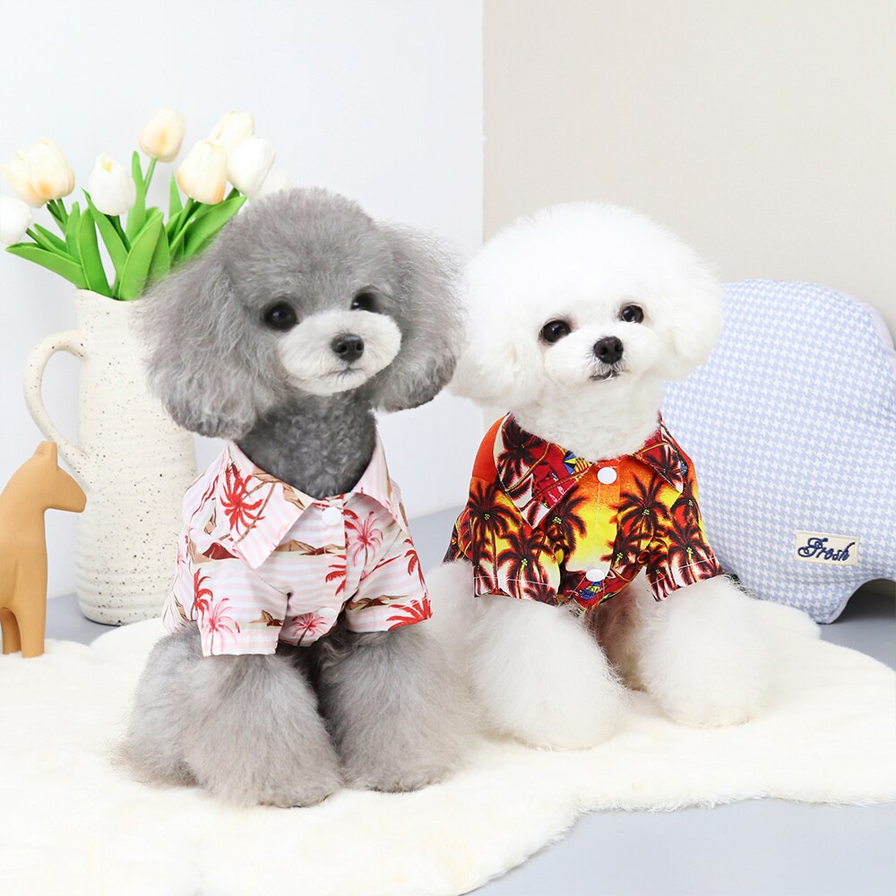Ropa de verano para perro, camisa para cachorro y gato, Estilo Hawaiano, informal, para mascotas, perros pequeños y medianos, Chihuahua