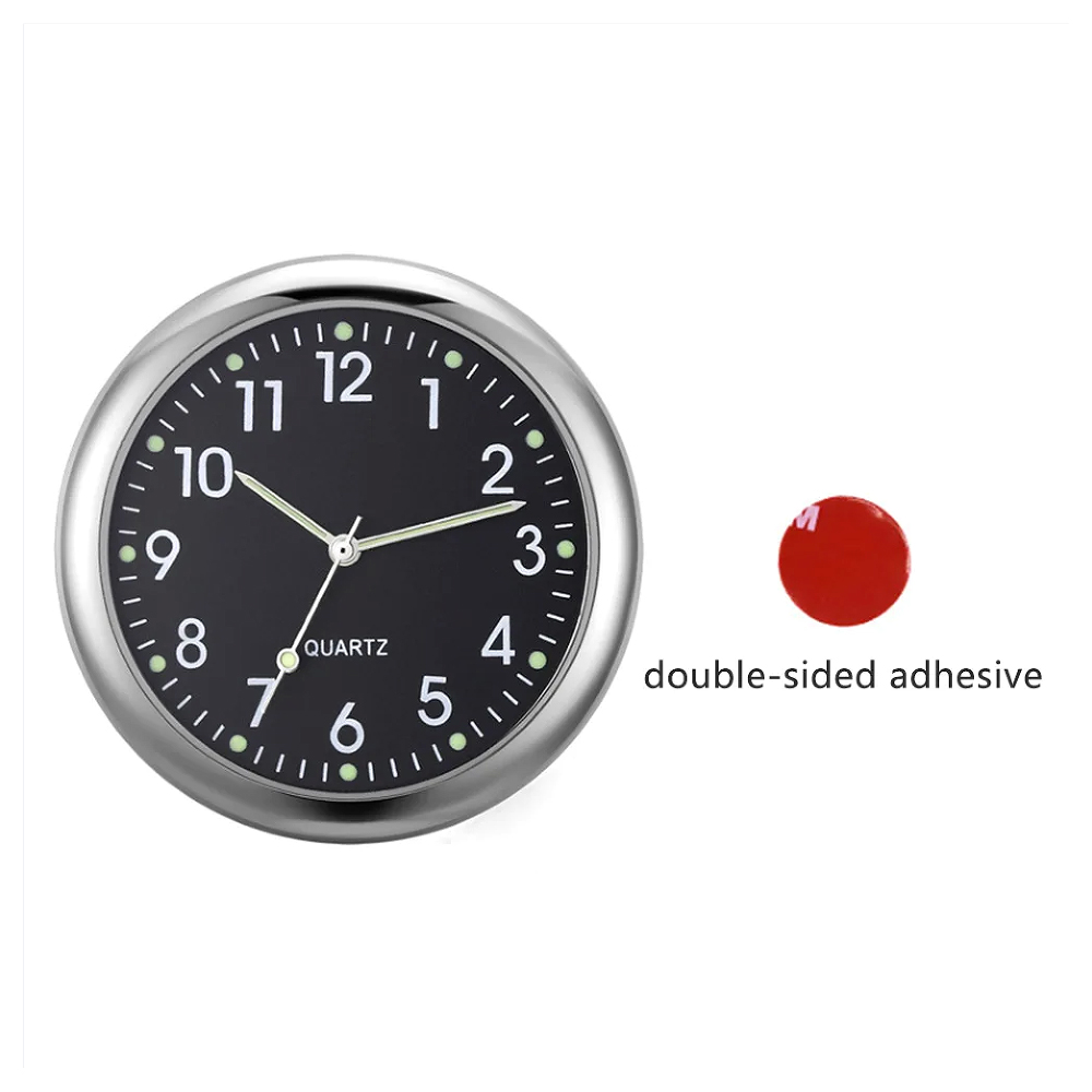 Reloj luminoso de calibre automático, Mini reloj de cuarzo resistente al agua con ventilación de aire para coche con Clip, reloj de salida de aire para accesorios de estilismo para coche: Negro