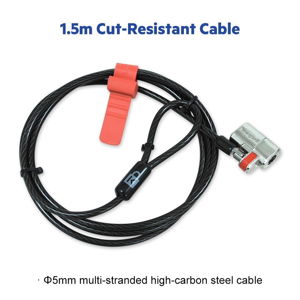 Premium Kensington Original ClickSafe Keyed Laptop Lock with 1.5m Carbon Steel Cable Highest Security Level for Projector K64664