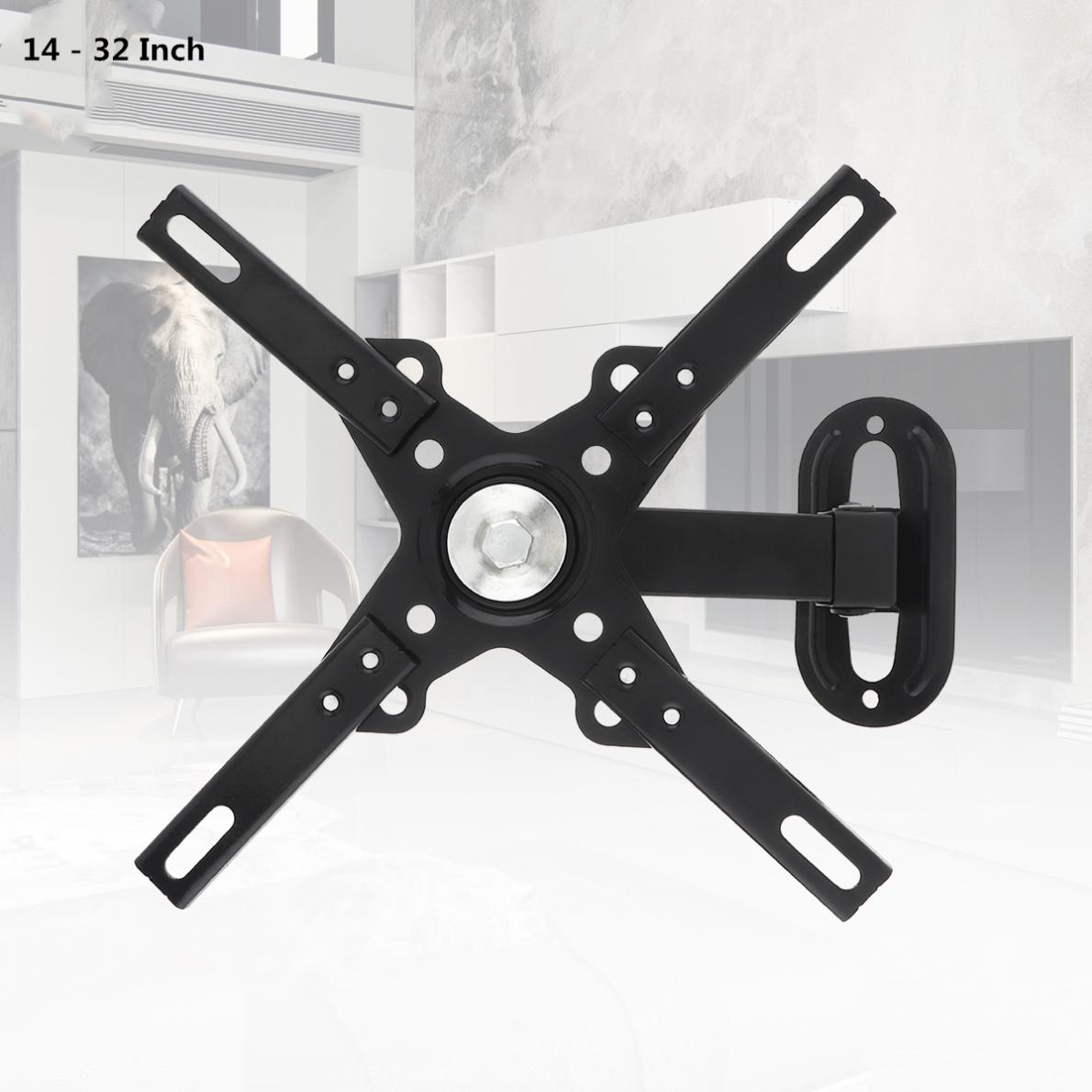 Universal 12KG Adjustable TV Wall Mount Bracket Flat Panel TV Frame Support 30 Degrees with Small Wrench for 14 - 32 Inch