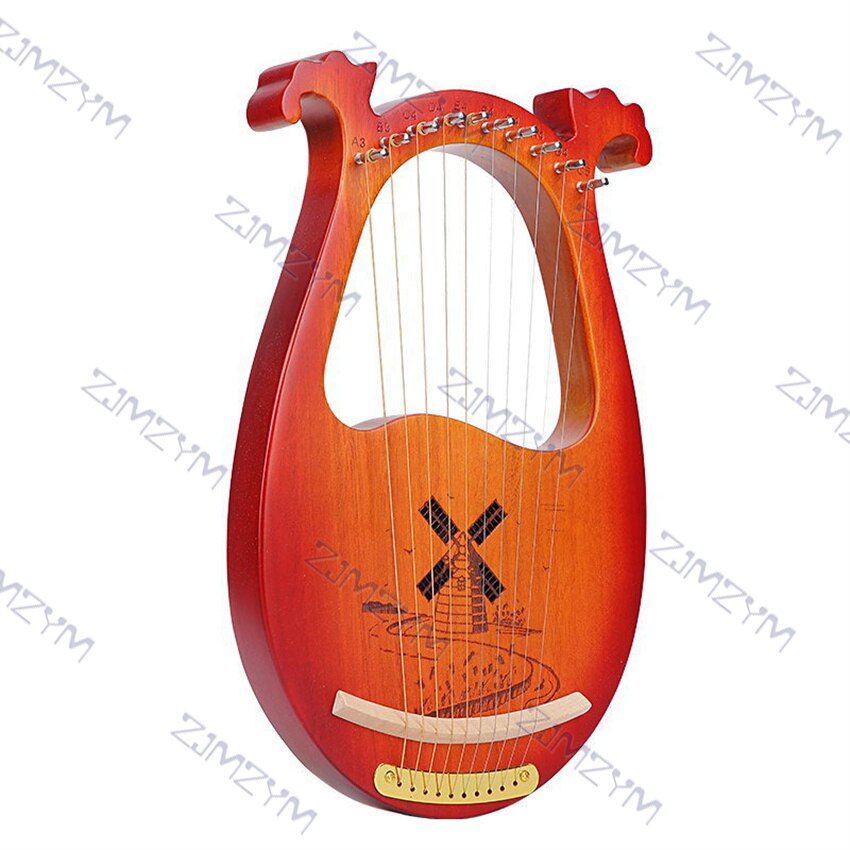 Harpe Lyre en bois à 10 cordes, boîte de résonance, Instrument à cordes et marteau de réglage, 5 Styles, Instrument de musique pour enfants: E type