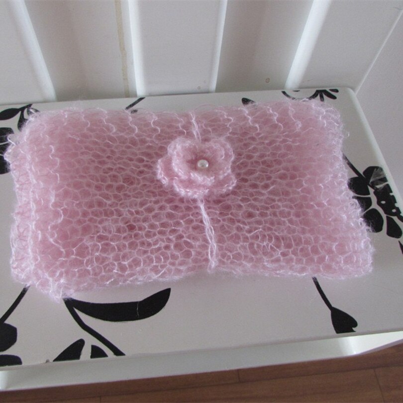 40 cm X 80 cm Handgemaakte Stretch Mohair Wrap Met Hoofdband Set Pasgeboren Wrap Met Haarband Set Baby Foto Prop