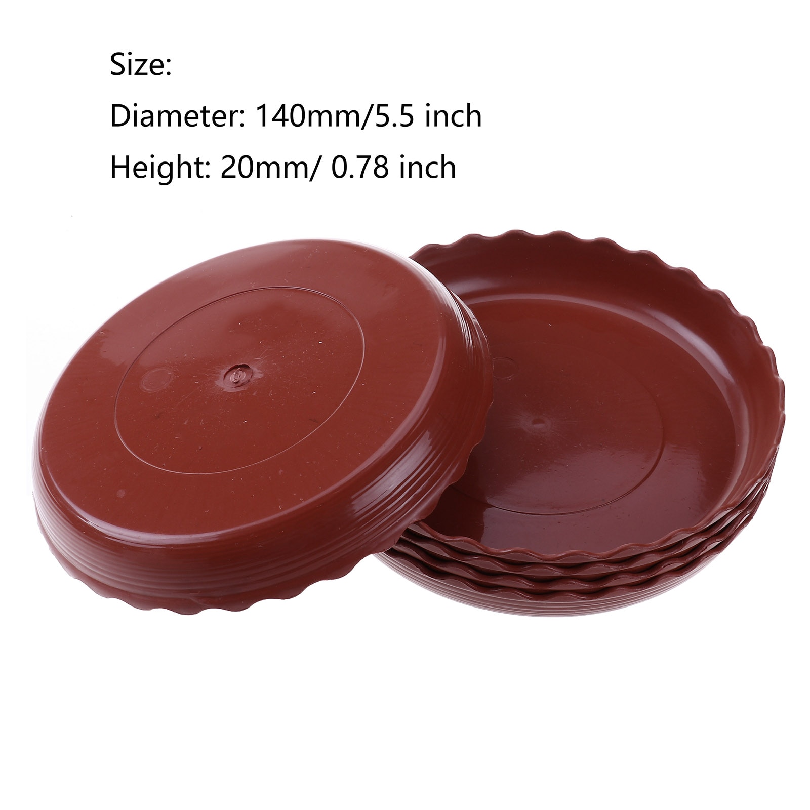 5Pcs Plastic Round Plastic Flower Pot Tray Home Garden Gear Shaped Edge Water Tray Flower Pot Base Planter Tray Potting Tray