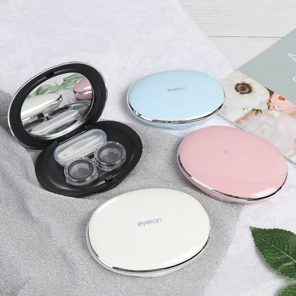 1pc magnetisk induksjon kontaktlinseveske reisebriller linseboks for støtte for beholder for unisex øyepleiesett