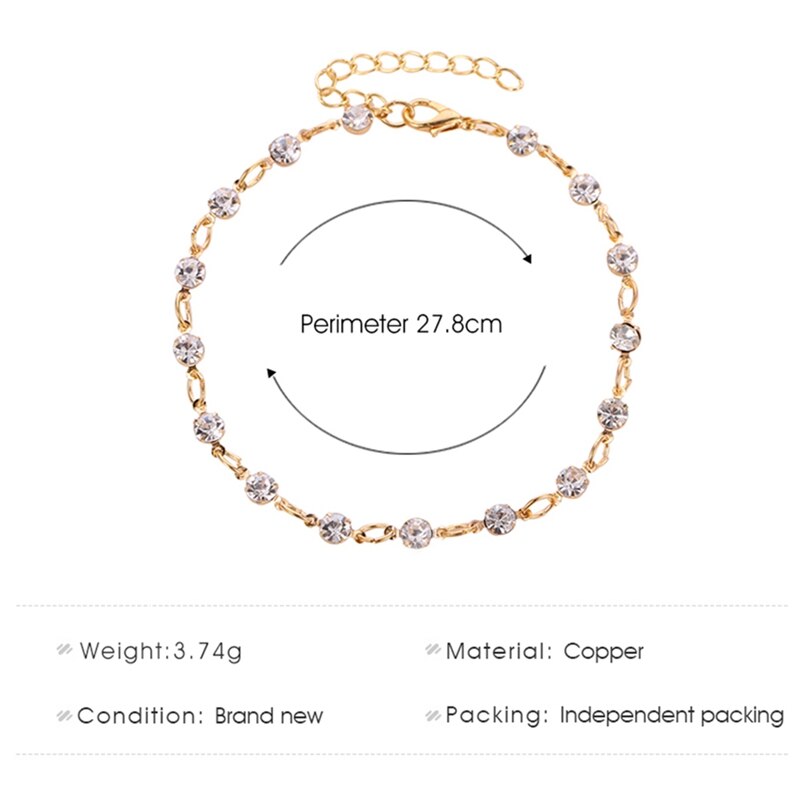 Women Anklet Adjustable Chain Foot Beach Jewelry Accessories Stylish Ankle Bracelet Exquisite Shiny Bracelets