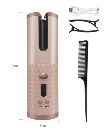 kabellos Automatische Haar Curler eisen drahtlose Eisstockschießen Eisen USB Aufladbare Luft Curler für Locken Wellen LCD Anzeige Keramik Lockige: 2500mAh rose gold