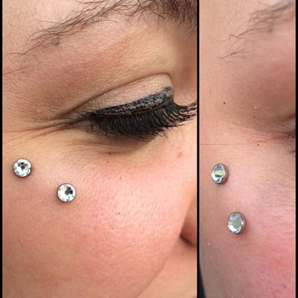 1PC G23 Titanium Surface Piercings Double Ball Staple Dermal Anchor14G Internal Threaded Cone Micro Dermal Anchors Bar Jewelry