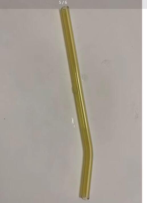 20cm Reusable Glass Straws Heat Resistant Straight Bent Straw Transparent Glass Straws for Party Milkshakes Teas Cocktail Juice: DEEP BLUE