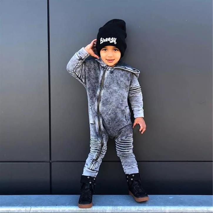 0-3Y Kids Baby Jongen Meisje Denim Rits Romper Jeans Leggings Jumpsuit Lente Fall Leuke Warm Slim Unisex Kind Playsuit