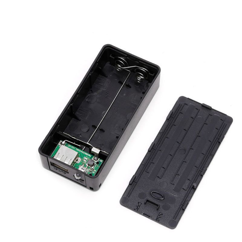 Power Bank Box 5V 1A 2x18650 Battery Power Bank Case Charger With LED DIY Box For Cell Phone Black
