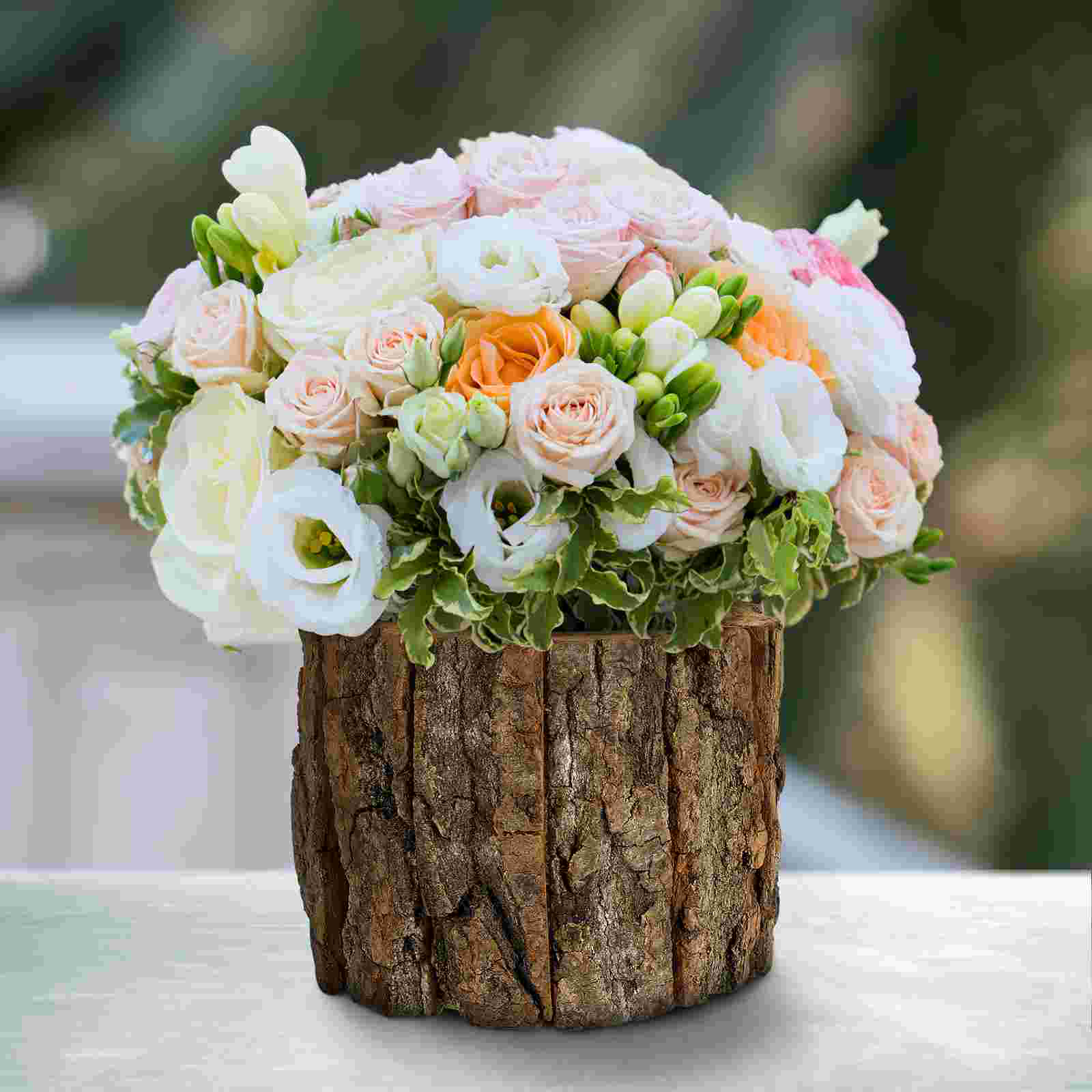 Rustic Waterproof Flower Bucket Plant Pots Small Flower Pots Wood Flower Pots Planter Pots Barrel Planters Home