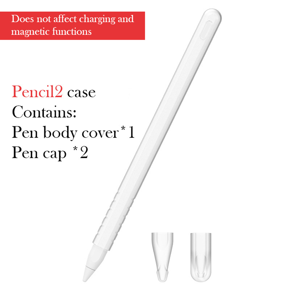 Silicone Case for Apple Pencil Pro Stylus Silicone Pen Cover with Pen Cap for Apple Pencil 2 2nd Generation Cover Protect Sleeve: XXL / WHITE