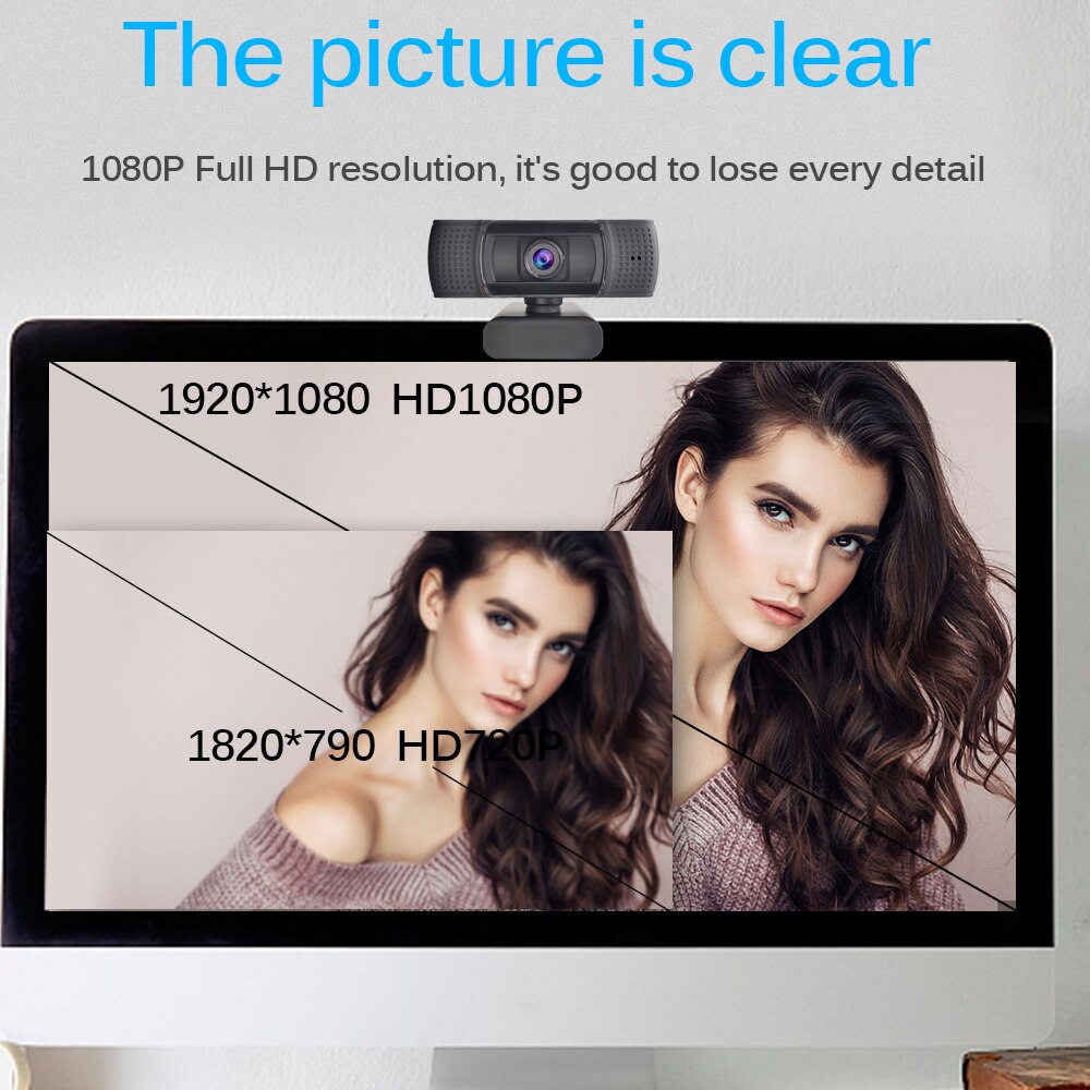 TISHRIC USB Webcam 1080P Web Camera With Microphone Rotatable Computer Camera For Live Broadcast Video Calling Conference