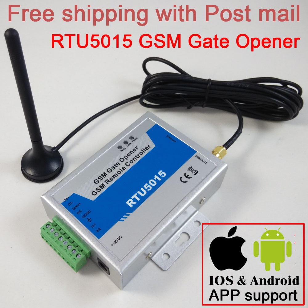 GSM SMS Gate Opener RTU5015 Gsm Afstandsbediening Schakelaar QUAD band 850/900/1800/1900 MHz CL1-GSM app