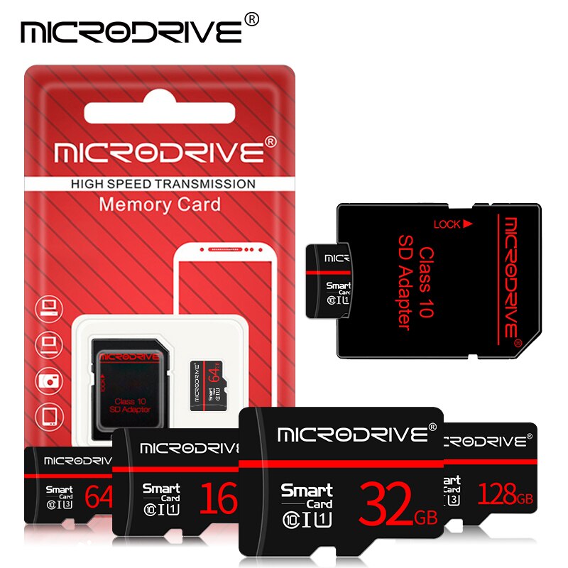 Klasse 10 geheugenkaart 128gb 32gb micro sd kaart 64gb 16gb tarjeta high speed mini tf kaart met gratis adapter