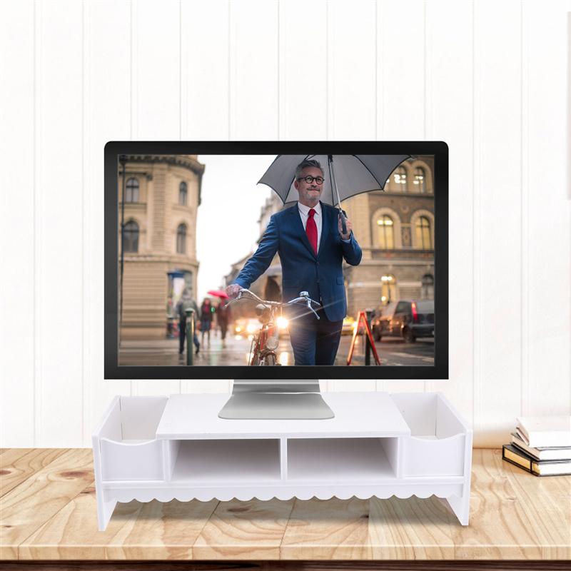1Pc Monitor Shelf Multifunction Display Riser Rack Storage Bracket for Home Office Desktop