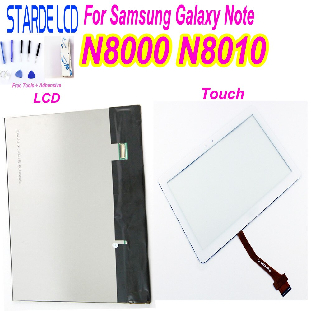Pour Samsung Galaxy Tab 2 10.1 GT- P5100 P5110 P5113 N8000 LCD écran tactile panneau numériseur assemblée réparation remplacement: N8000
