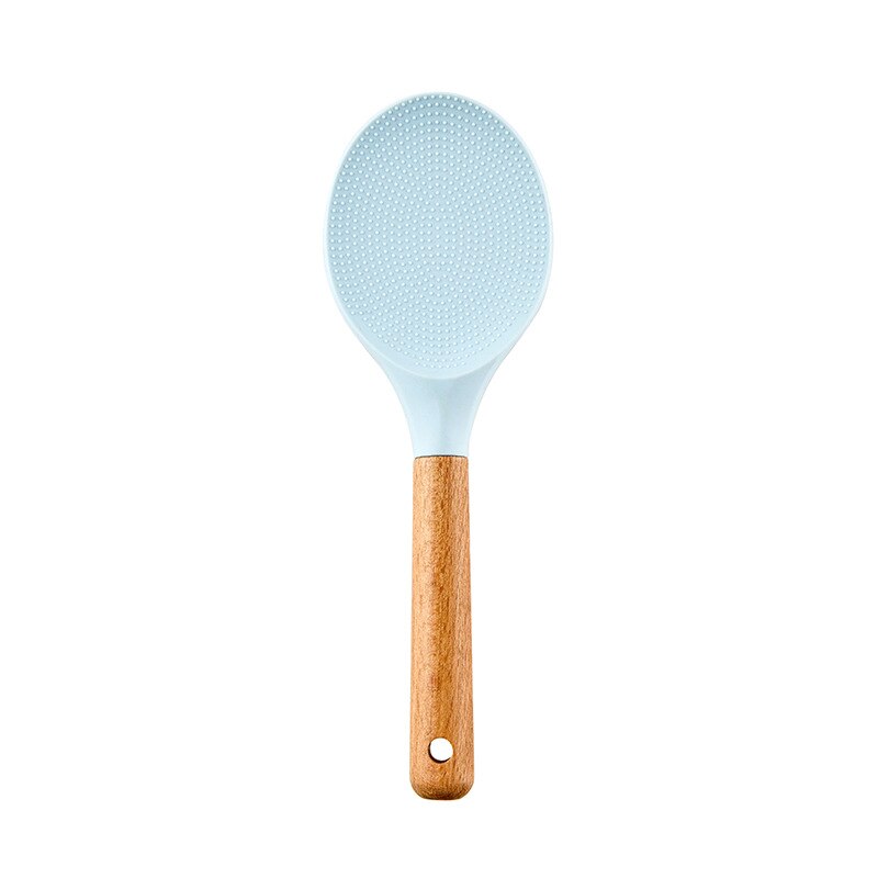 Morandi Blue Silicone Kitchenware Cooking Utensils Heat Resistant Kitchen Non-Stick Cooking Utensils Kitchen Baking Tools: Rice scoop