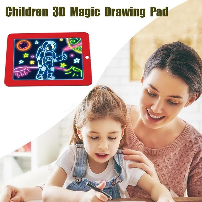 LED Artboard Interesting Cartoon Blue/Red Art Manual Graffiti Magic Drawing Board Student Painting 3d Painting Board
